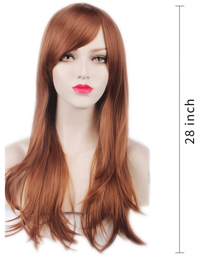 ANESHE Wigs 28" Long Wavy Hair Heat Resistant Cosplay Wig for Women (Light Brown) - Image 4
